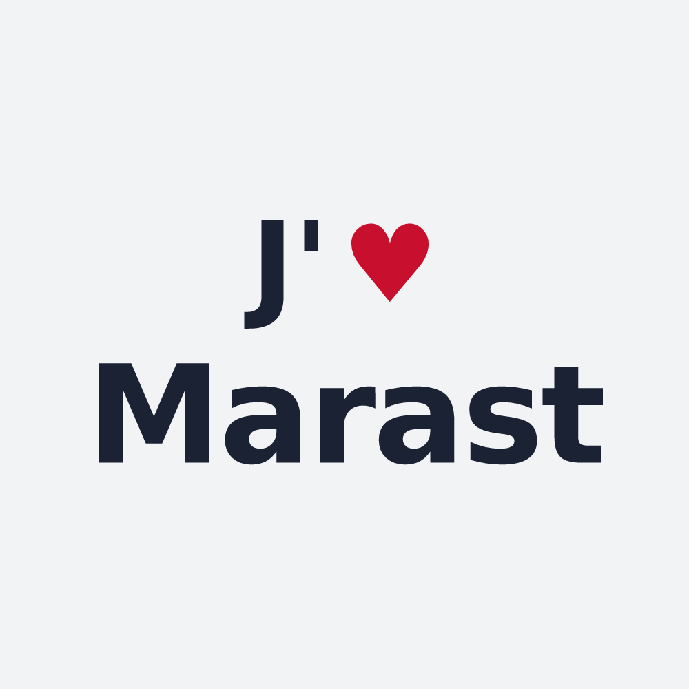Poster personnalisé Marast — design « J'aime Marast » imprimé sur le poster