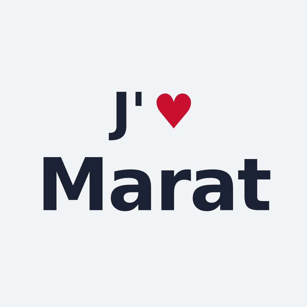 Poster personnalisé Marat — design J'aime Marat