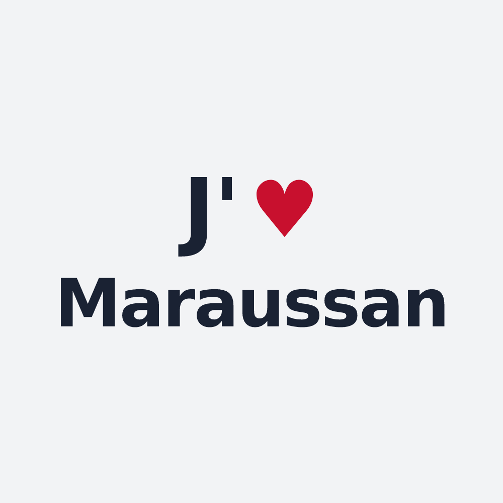Poster personnalisé Maraussan — design « J'aime Maraussan » imprimé sur le poster