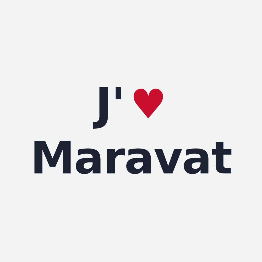 Poster personnalisé Maravat — design « J'aime Maravat » imprimé sur le poster