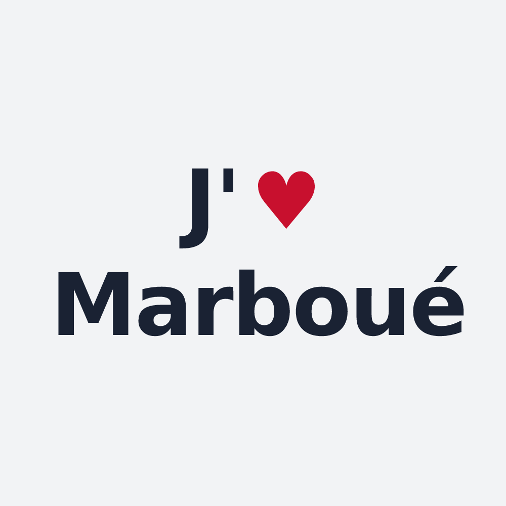 Poster personnalisé Marboué — design « J'aime Marboué » imprimé sur le poster