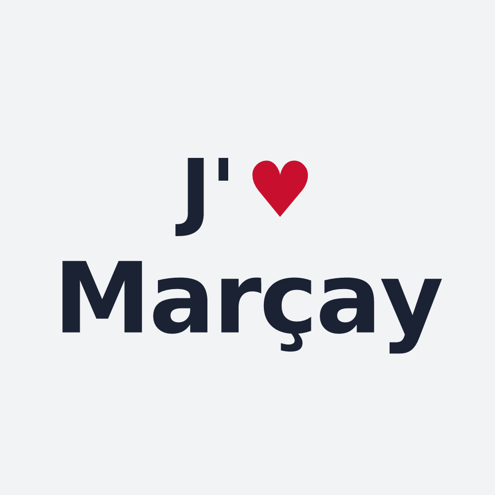 Poster personnalisé Marçay — design « J'aime Marçay » imprimé sur le poster