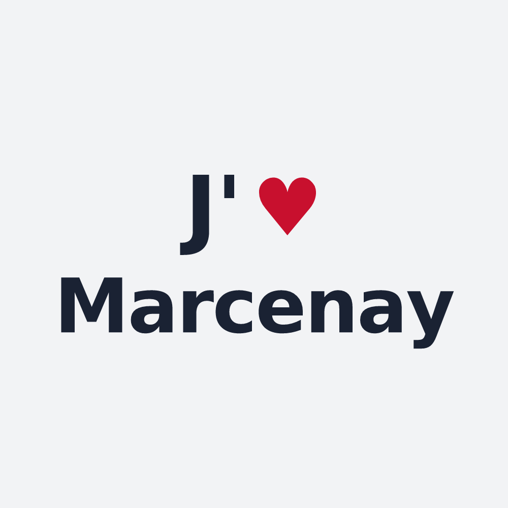 Poster personnalisé Marcenay — design « J'aime Marcenay » imprimé sur le poster