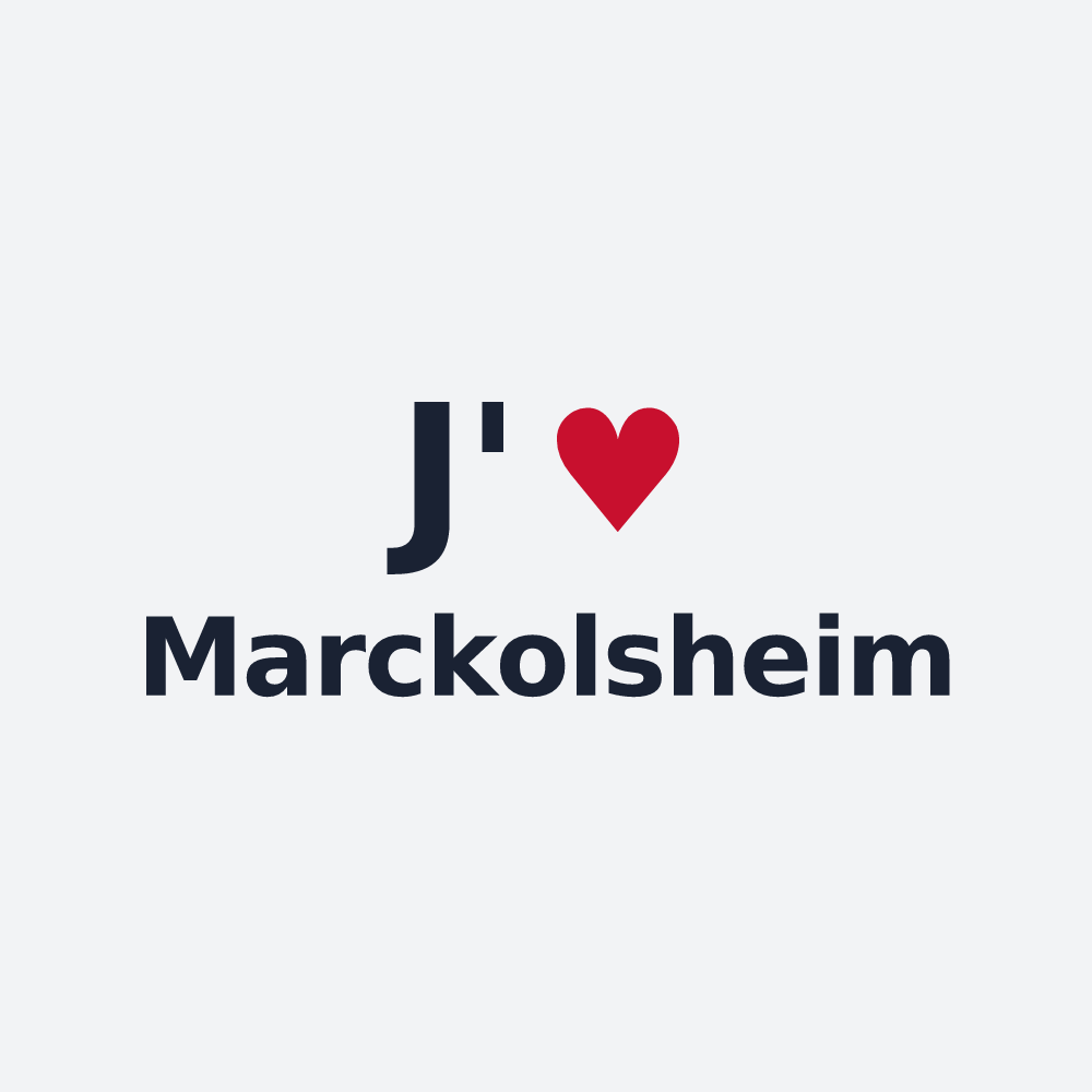 Poster personnalisé Marckolsheim — design « J'aime Marckolsheim » imprimé sur le poster
