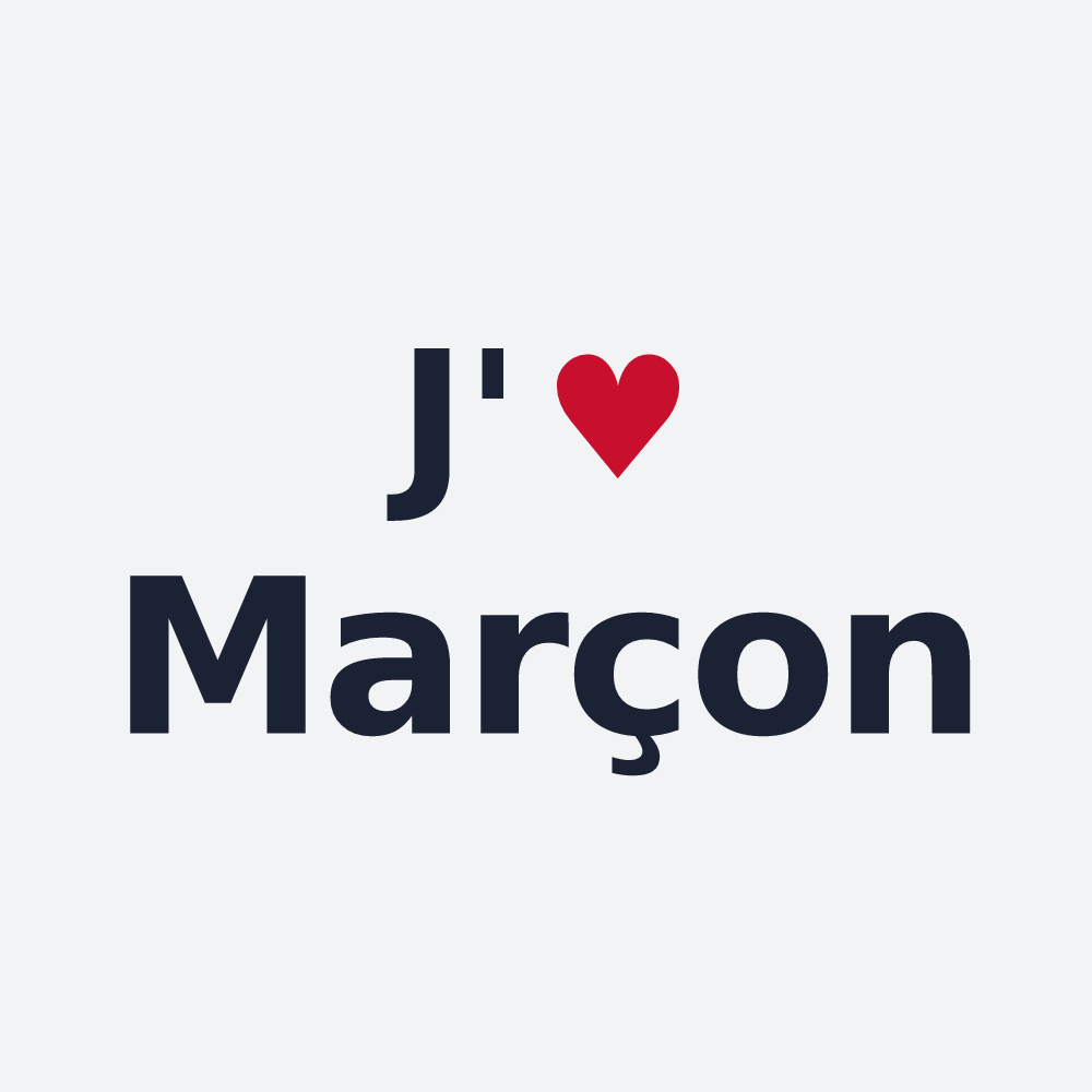 Poster personnalisé Marçon — design J'aime Marçon