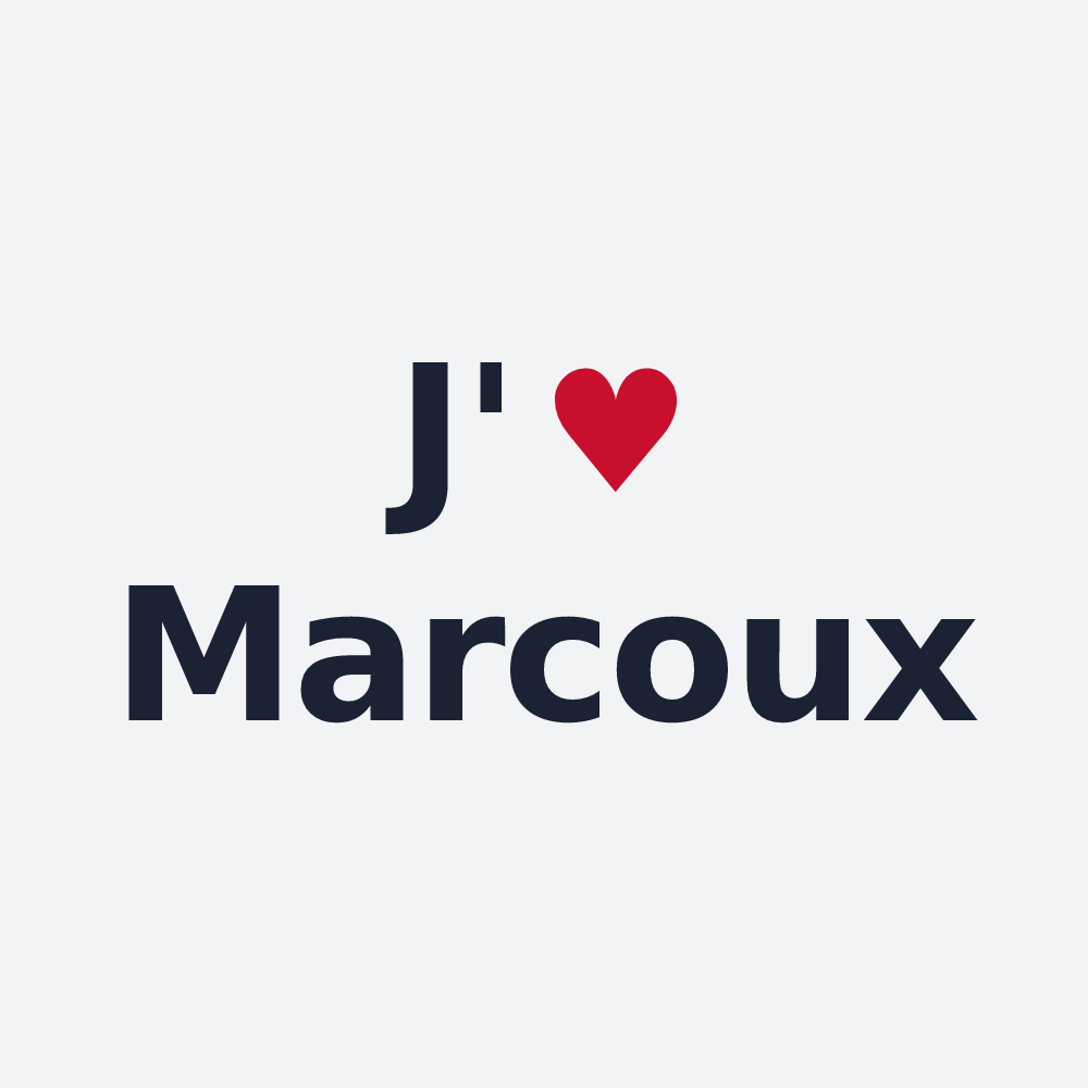 Poster personnalisé Marcoux — design « J'aime Marcoux » imprimé sur le poster