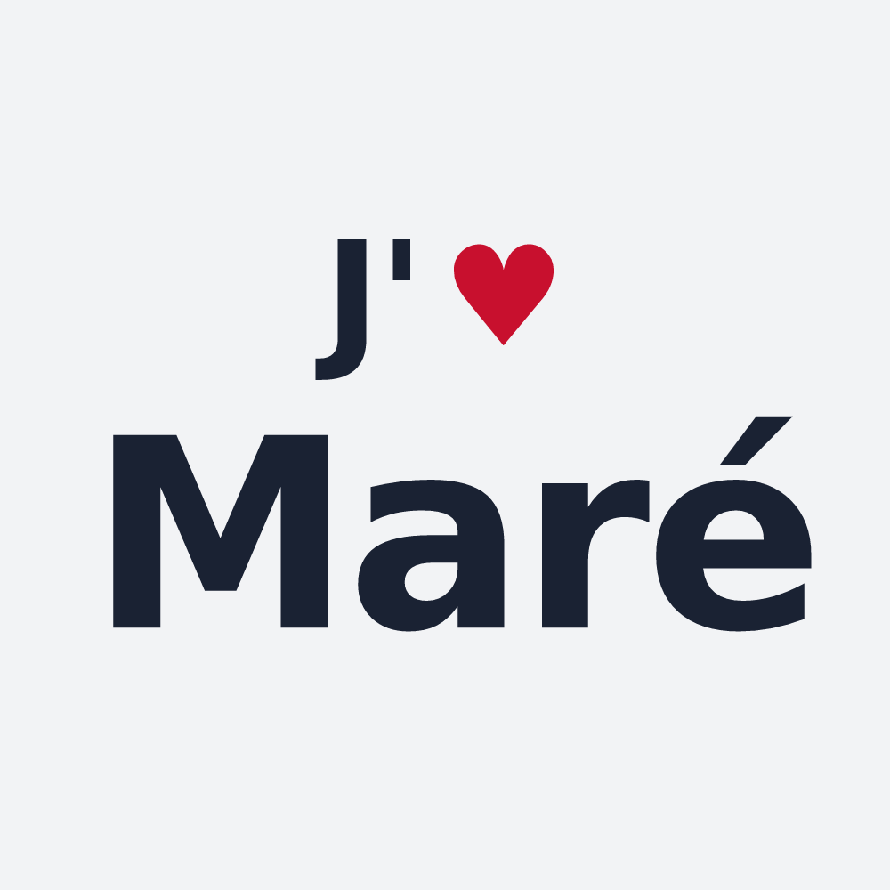 Poster personnalisé Maré — design « J'aime Maré » imprimé sur le poster