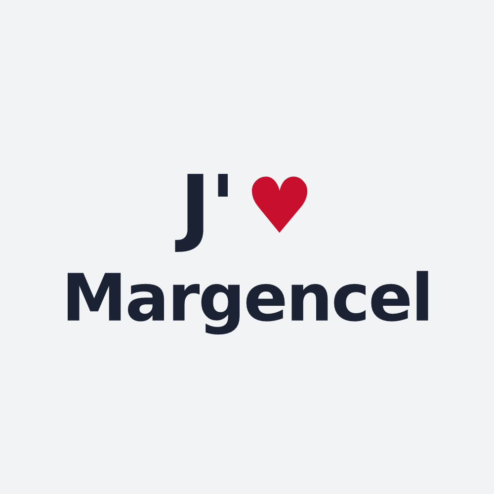 Poster personnalisé Margencel — design « J'aime Margencel » imprimé sur le poster