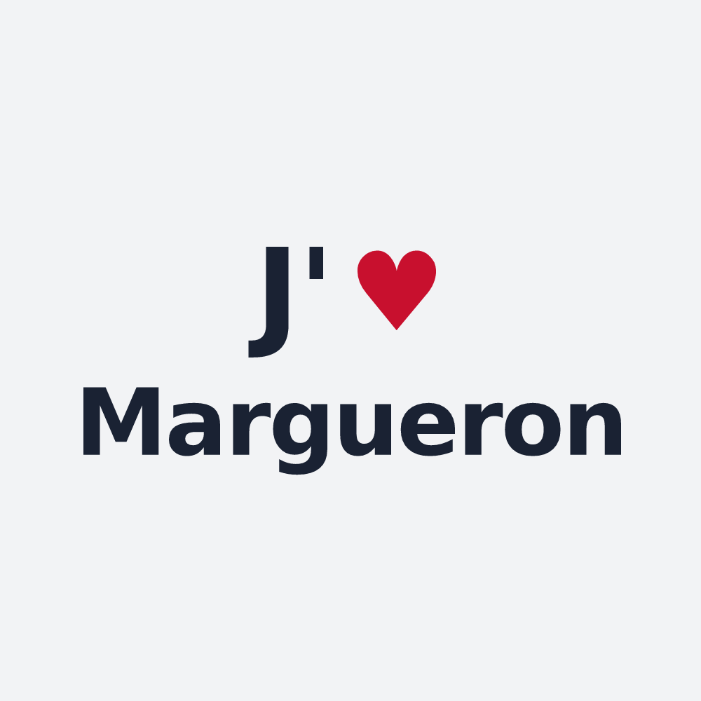 Poster personnalisé Margueron — design « J'aime Margueron » imprimé sur le poster