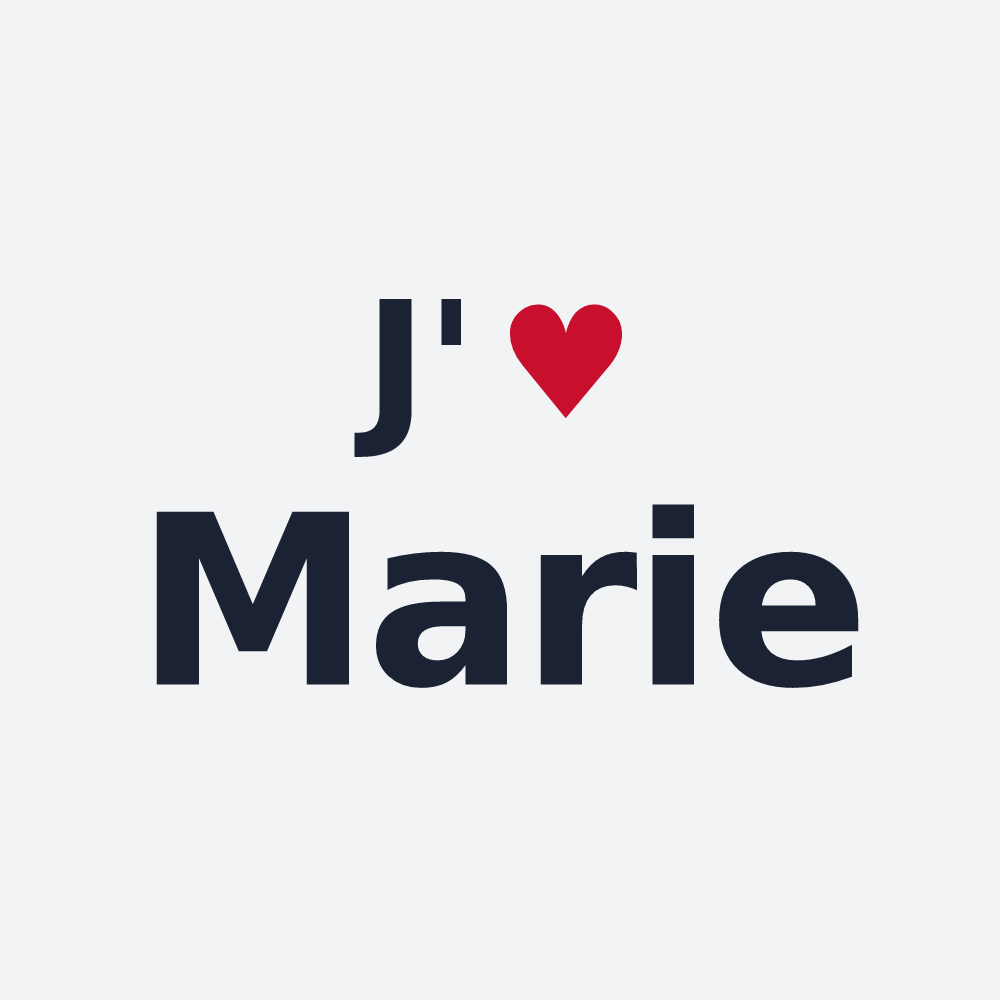 Poster personnalisé Marie — design J'aime Marie