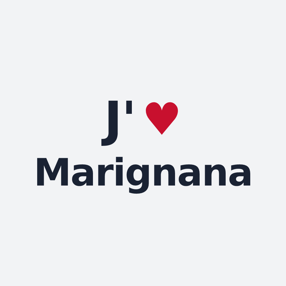 Poster personnalisé Marignana — design « J'aime Marignana » imprimé sur le poster