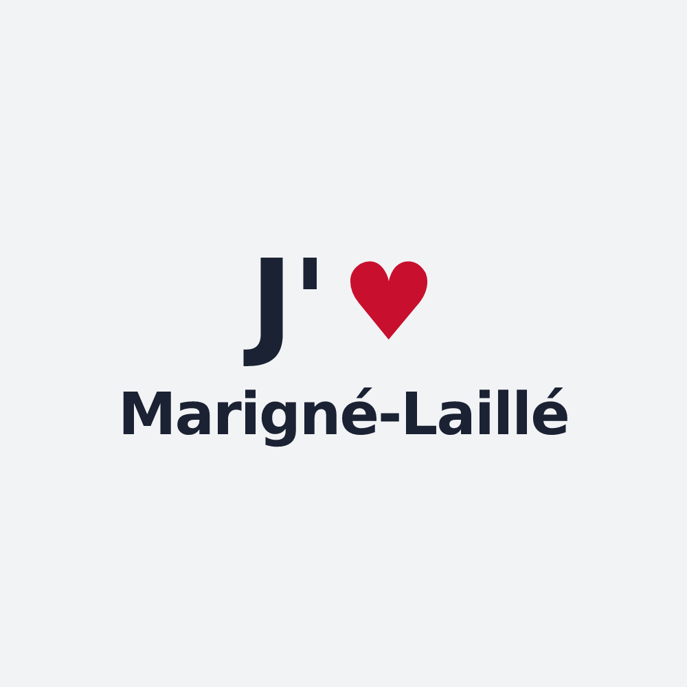 Poster personnalisé Marigné-Laillé — design J'aime Marigné-Laillé