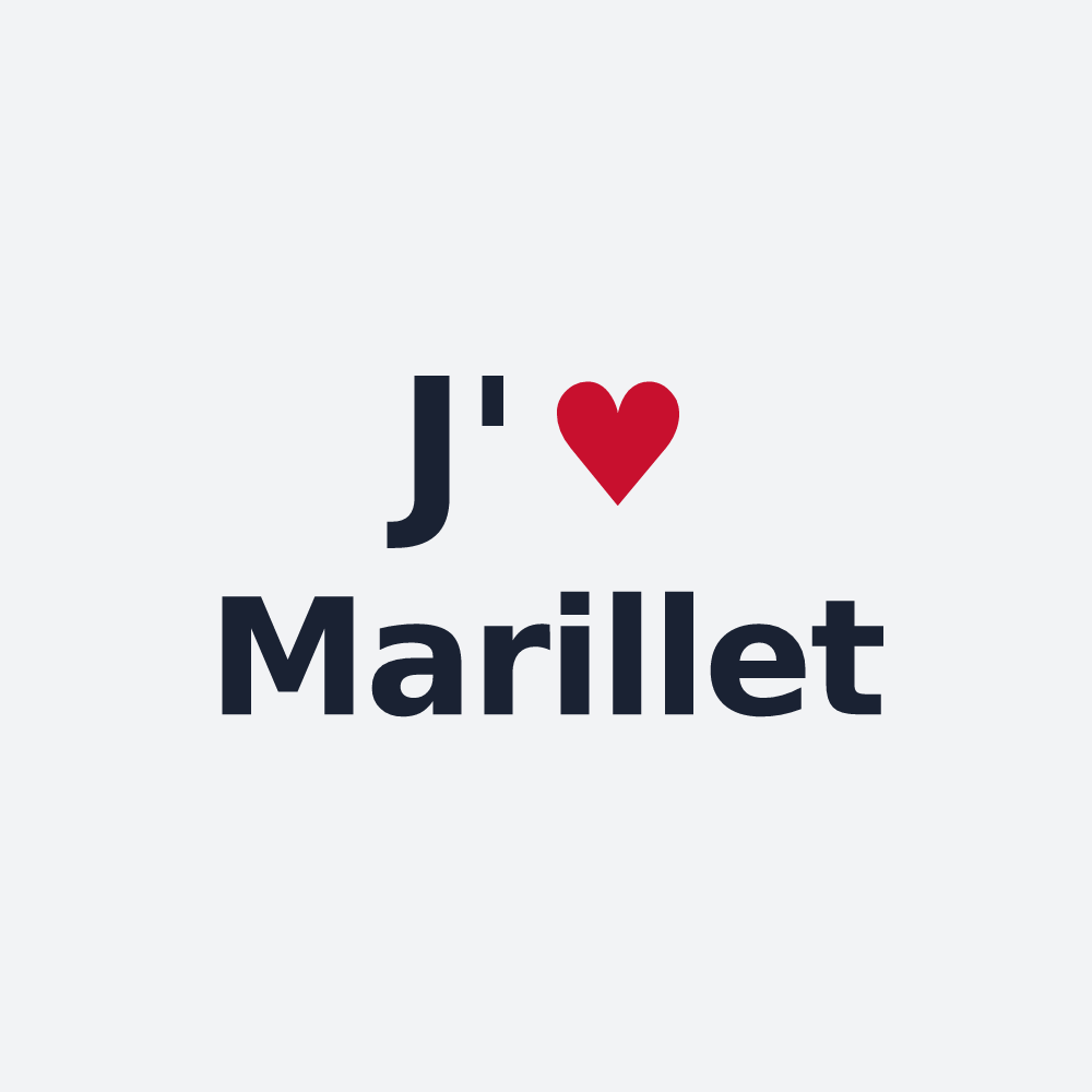 Poster personnalisé Marillet — design J'aime Marillet