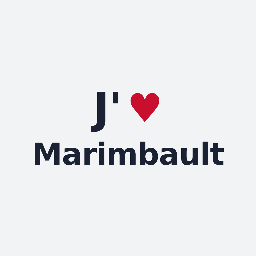 Poster personnalisé Marimbault — design « J'aime Marimbault » imprimé sur le poster