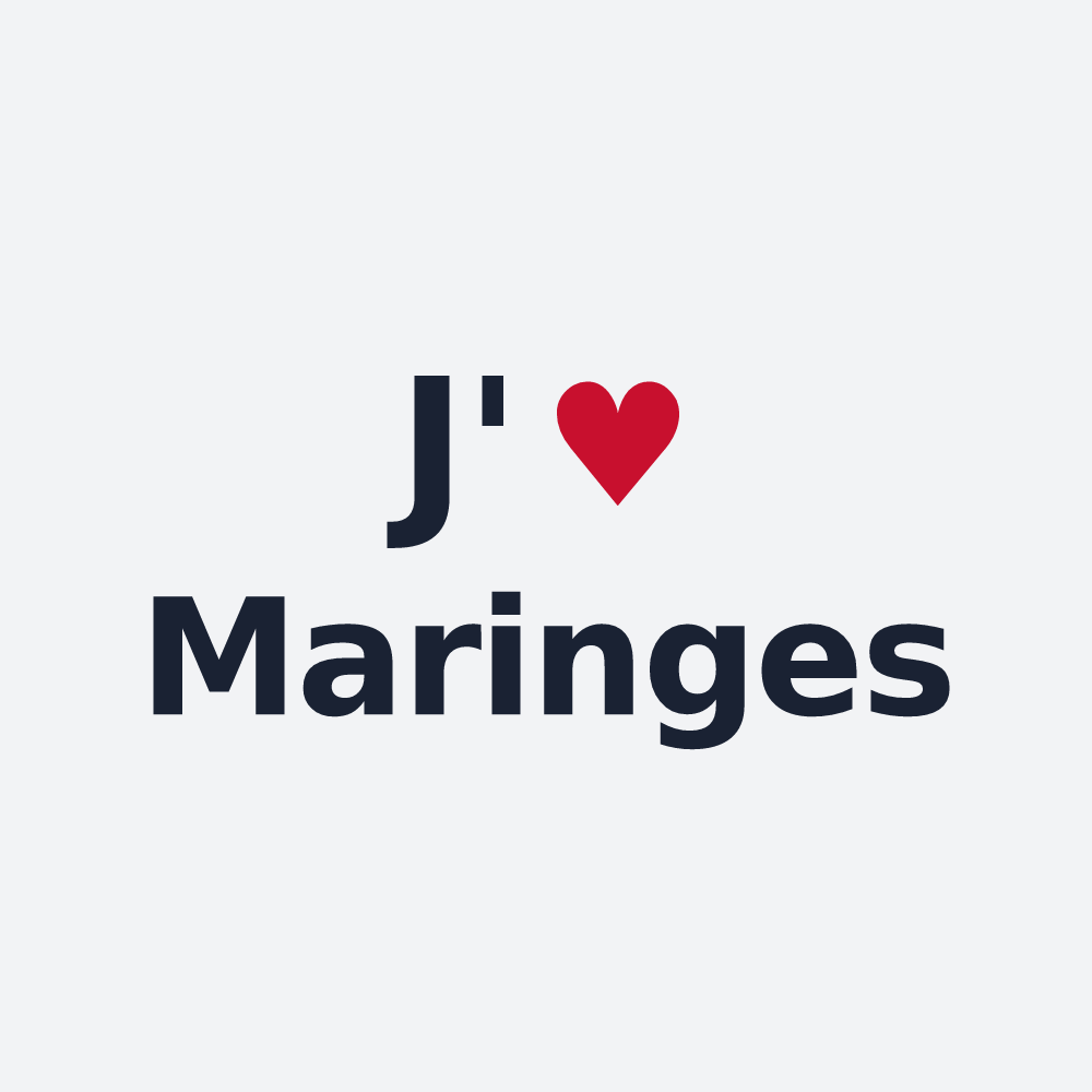 Poster personnalisé Maringes — design « J'aime Maringes » imprimé sur le poster