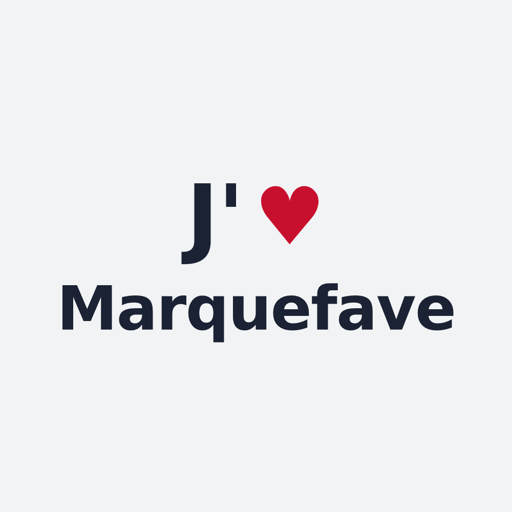 Poster personnalisé Marquefave — design « J'aime Marquefave » imprimé sur le poster
