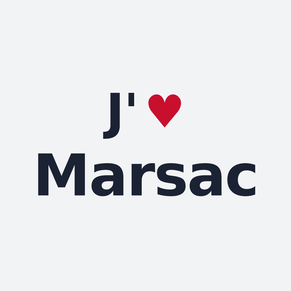 Poster personnalisé Marsac — design « J'aime Marsac » imprimé sur le poster