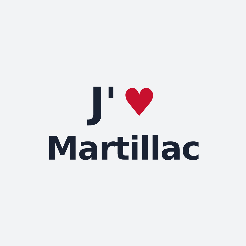 Poster personnalisé Martillac — design « J'aime Martillac » imprimé sur le poster