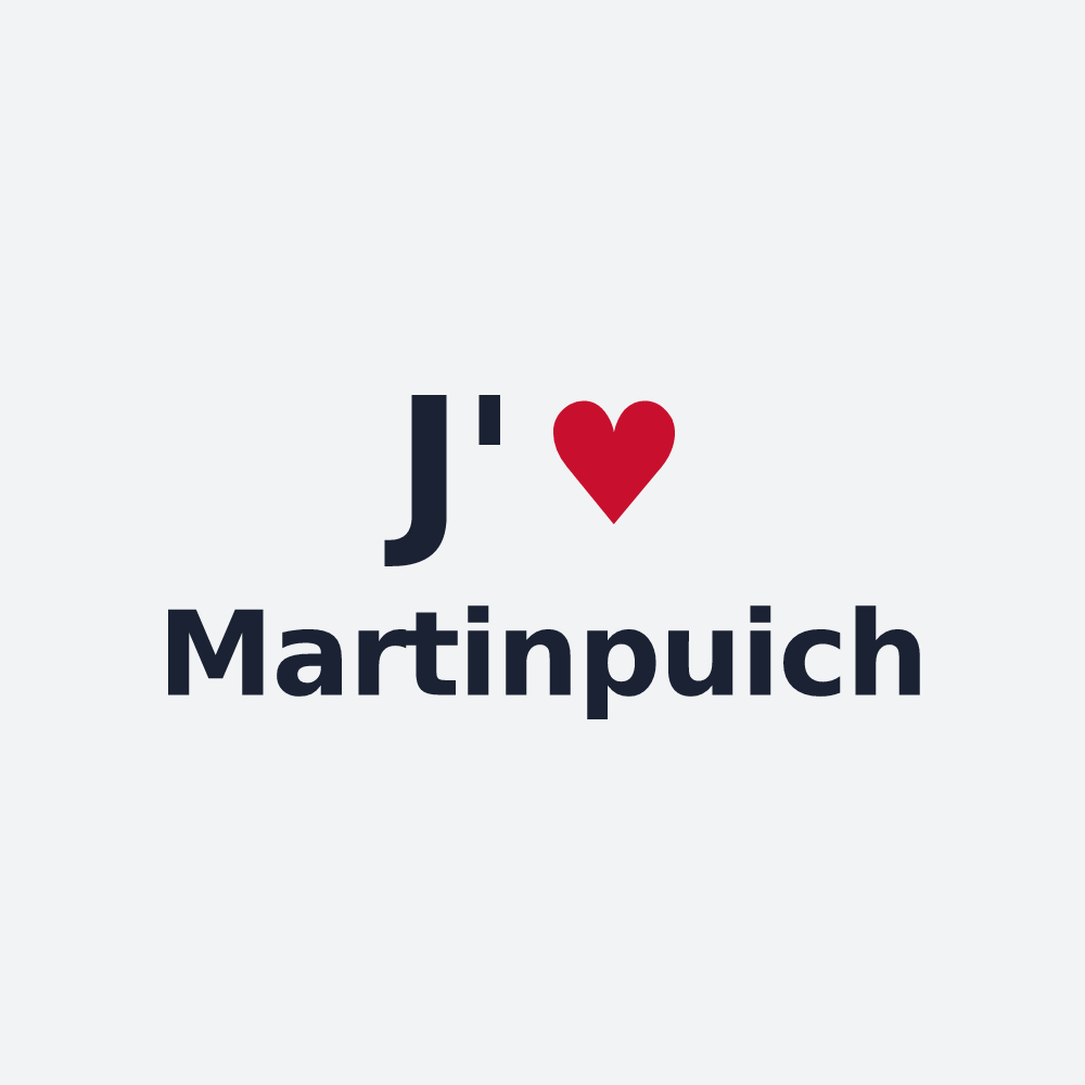 Poster personnalisé Martinpuich — design « J'aime Martinpuich » imprimé sur le poster