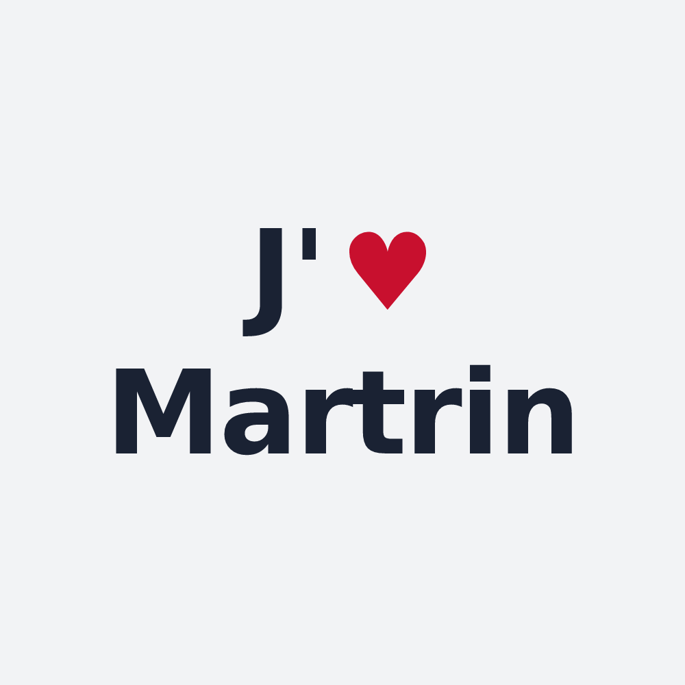 Poster personnalisé Martrin — design « J'aime Martrin » imprimé sur le poster