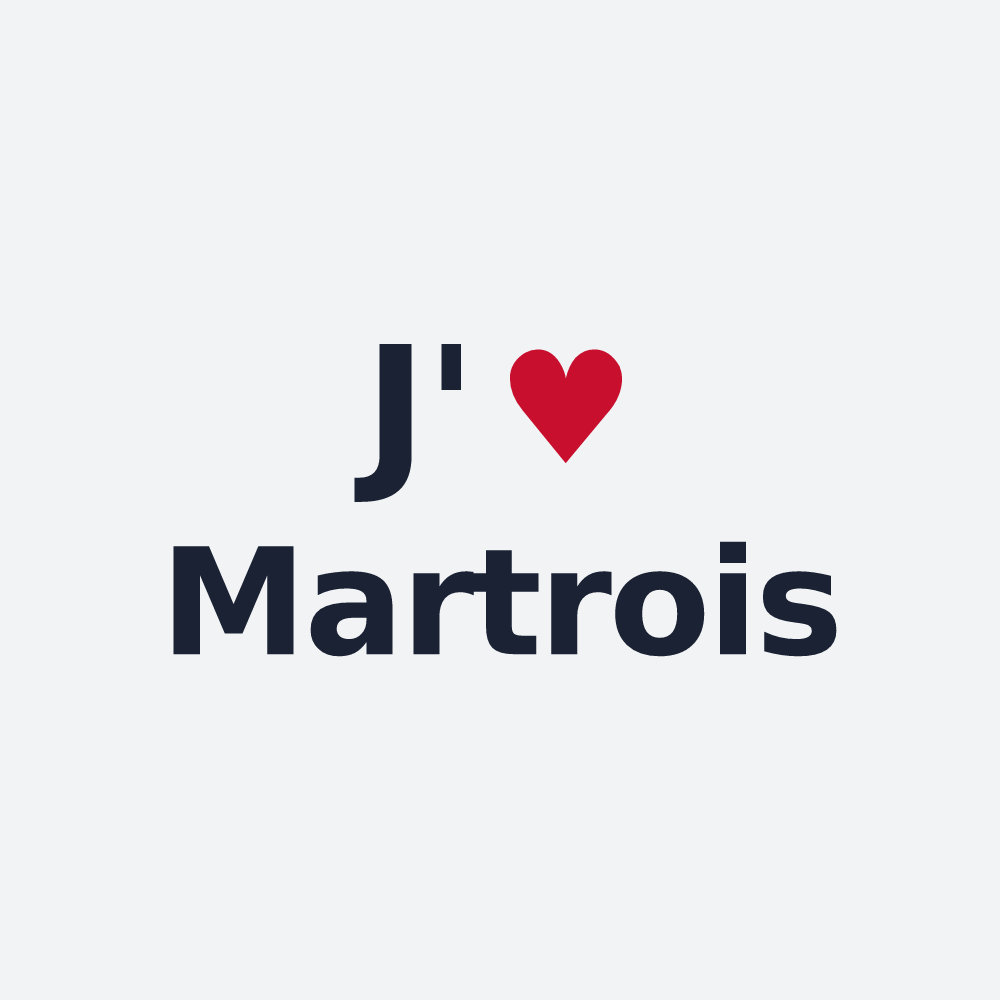 Poster personnalisé Martrois — design « J'aime Martrois » imprimé sur le poster