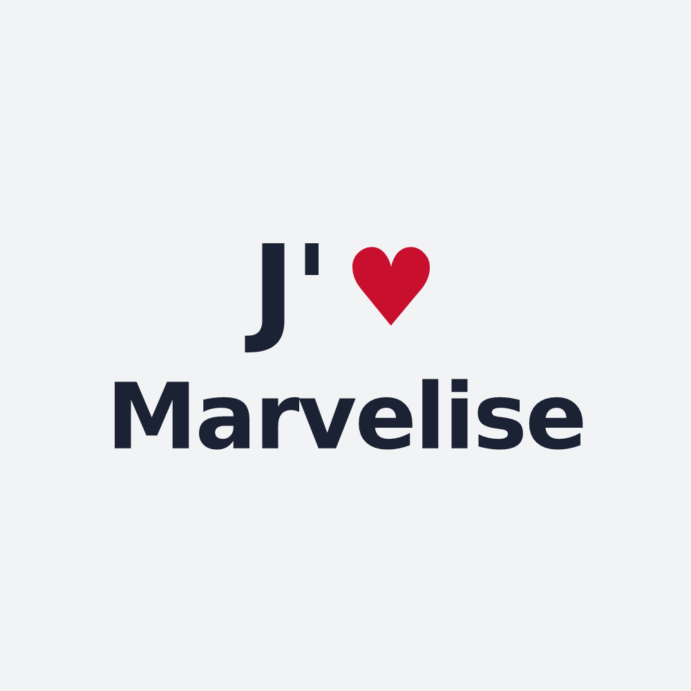 Poster personnalisé Marvelise — design « J'aime Marvelise » imprimé sur le poster