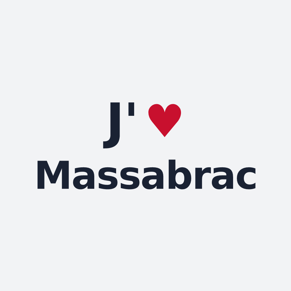 Poster personnalisé Massabrac — design « J'aime Massabrac » imprimé sur le poster