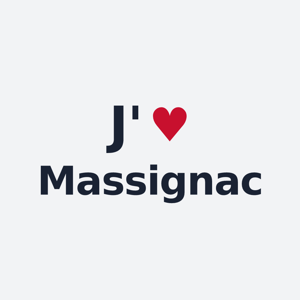 Poster personnalisé Massignac — design « J'aime Massignac » imprimé sur le poster