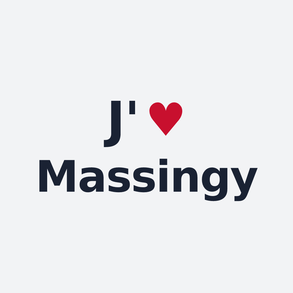 Poster personnalisé Massingy — design « J'aime Massingy » imprimé sur le poster
