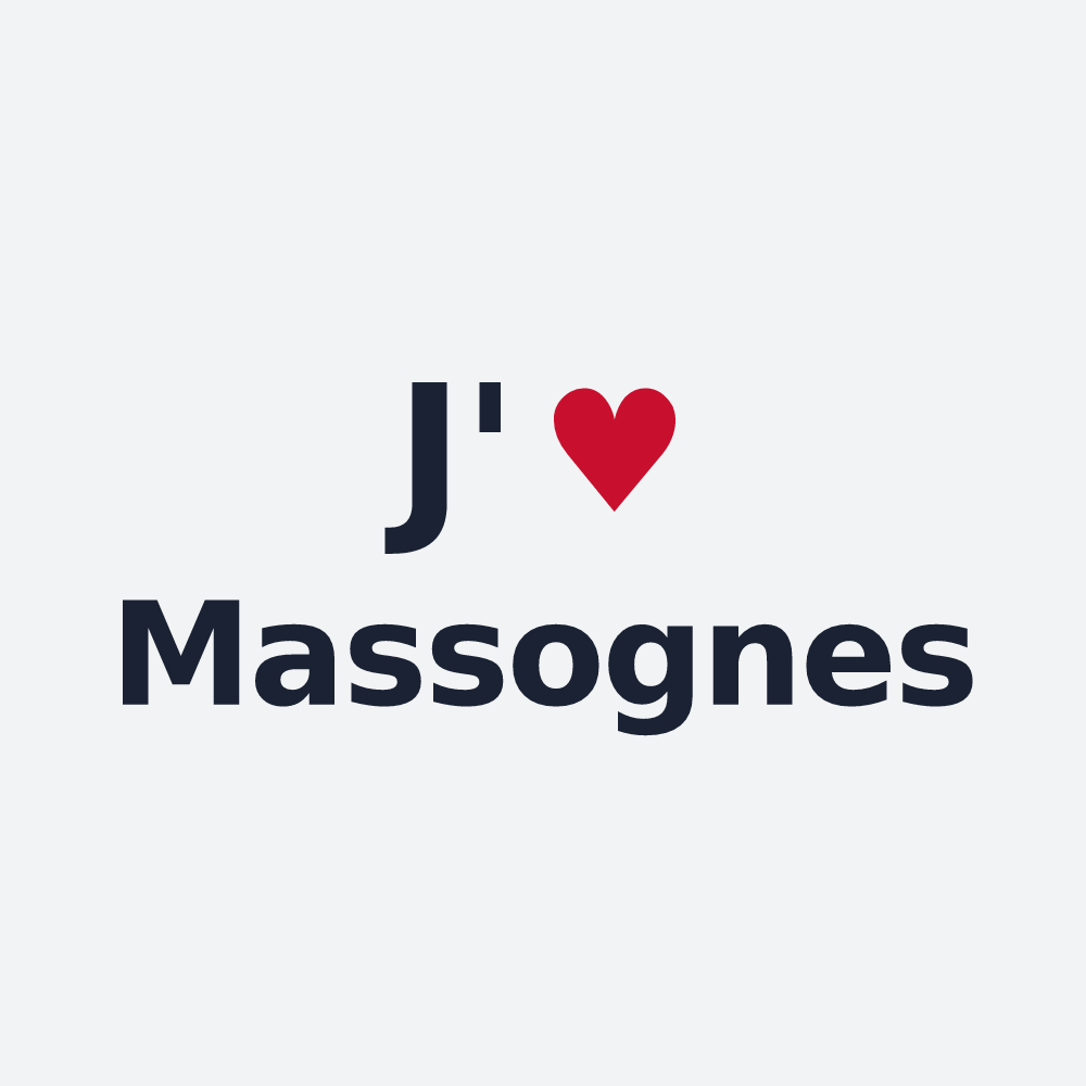 Poster personnalisé Massognes — design J'aime Massognes
