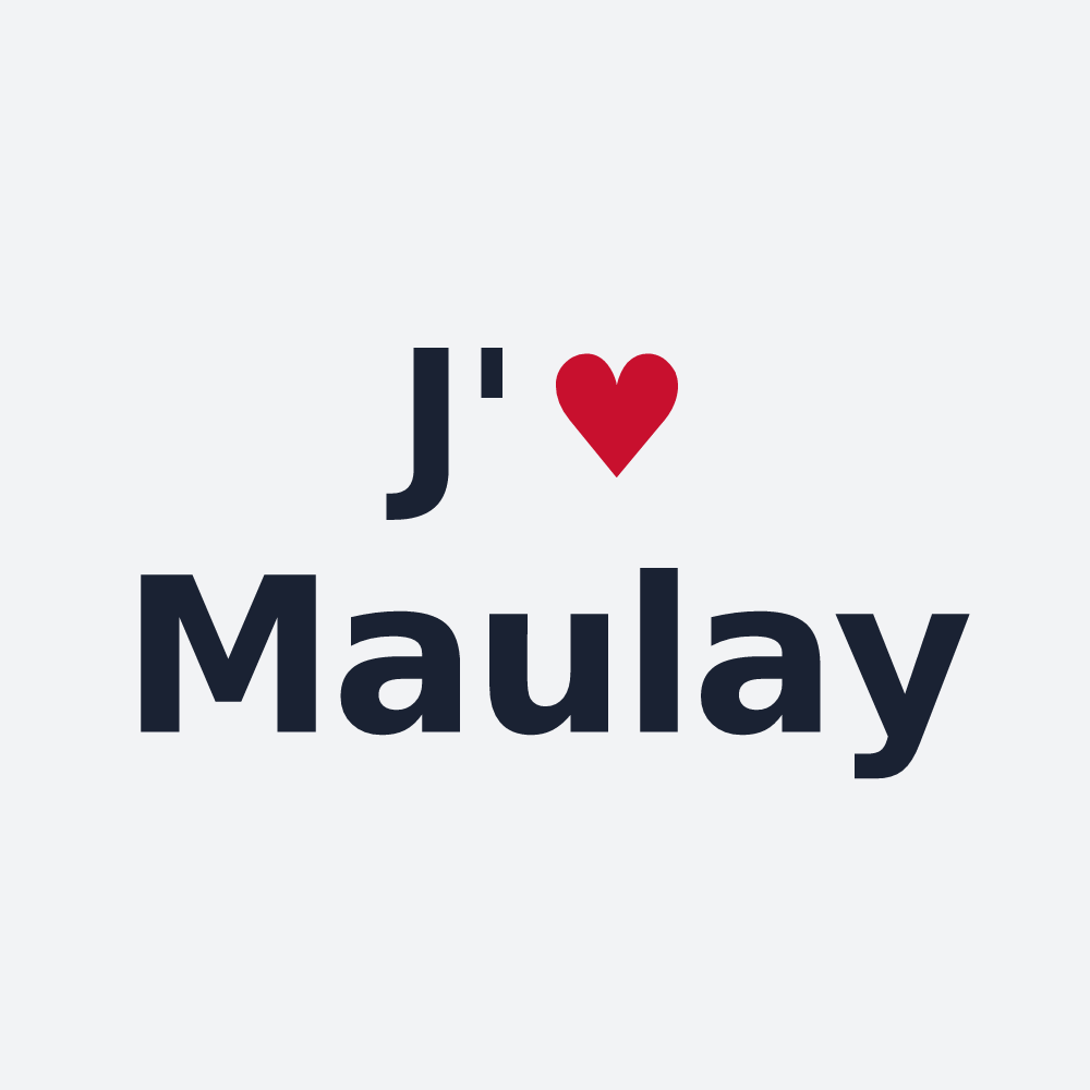 Poster personnalisé Maulay — design « J'aime Maulay » imprimé sur le poster