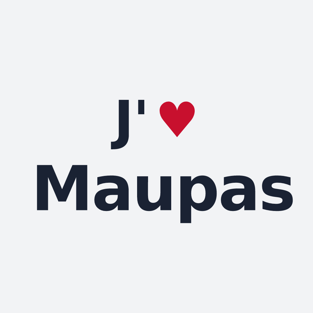 Poster personnalisé Maupas — design « J'aime Maupas » imprimé sur le poster