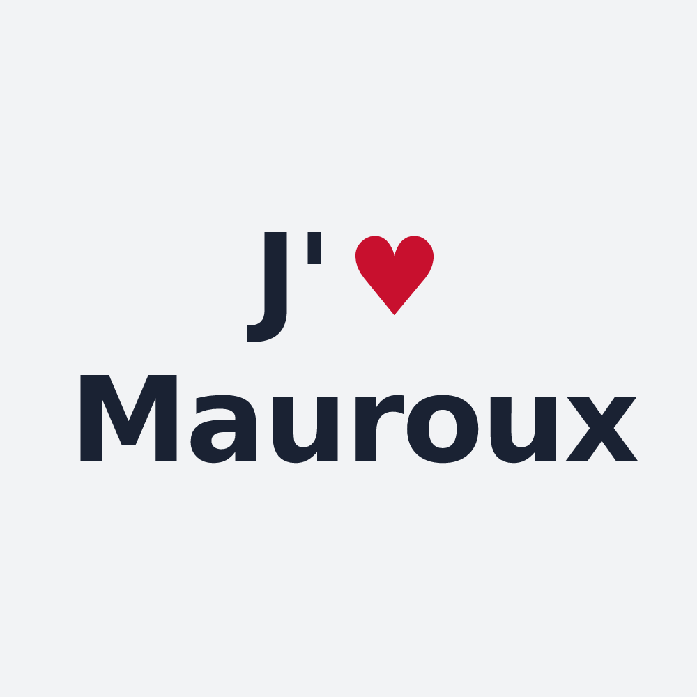 Poster personnalisé Mauroux — design « J'aime Mauroux » imprimé sur le poster