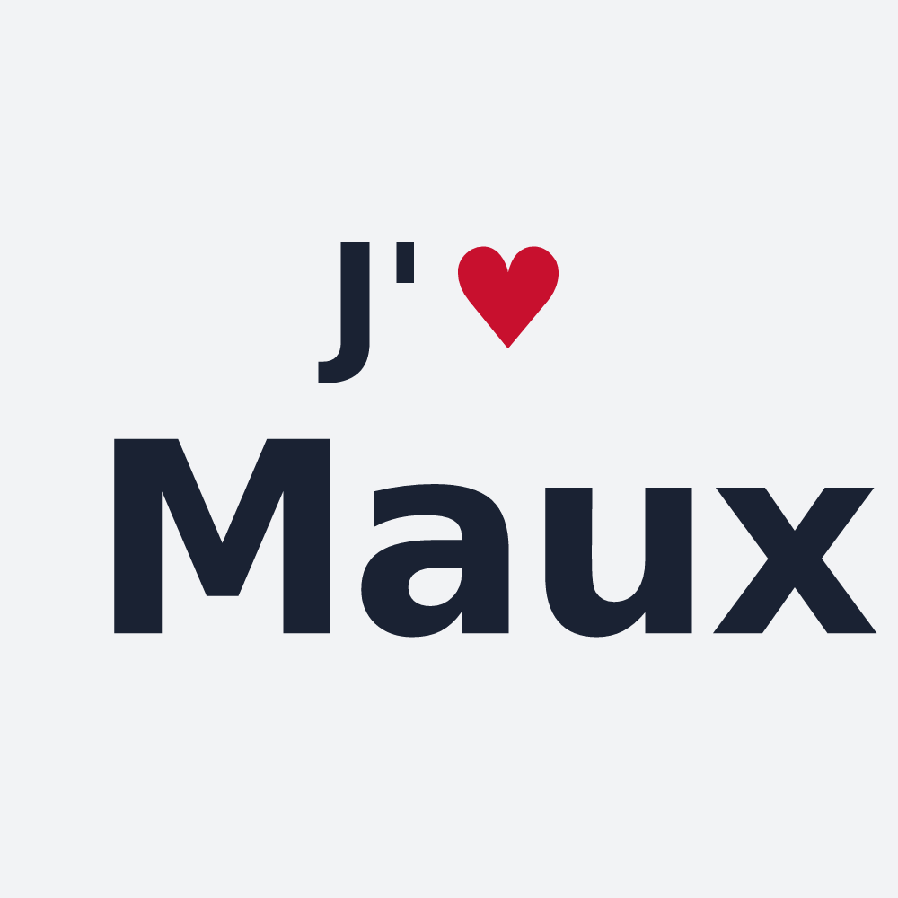 Poster personnalisé Maux — design « J'aime Maux » imprimé sur le poster