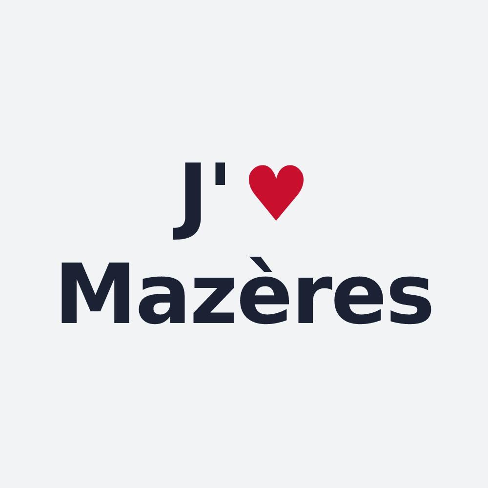 Poster personnalisé Mazères — design « J'aime Mazères » imprimé sur le poster