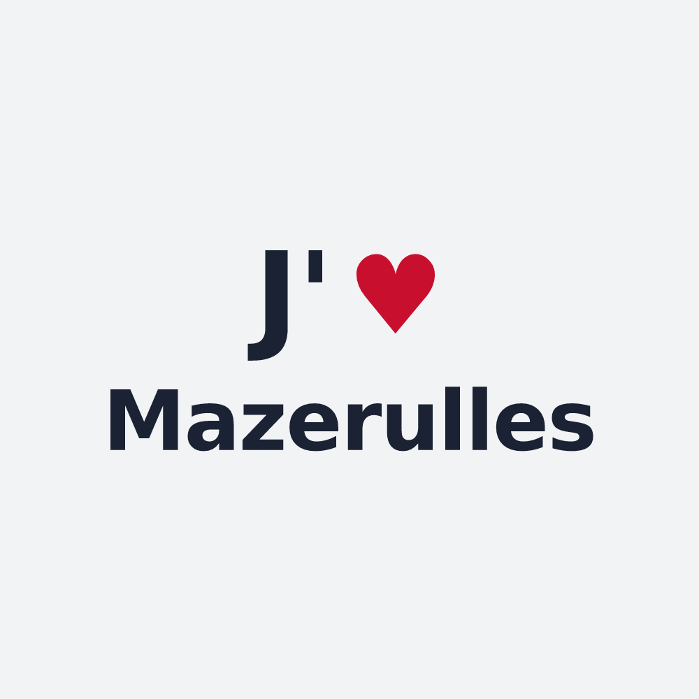 Poster personnalisé Mazerulles — design « J'aime Mazerulles » imprimé sur le poster