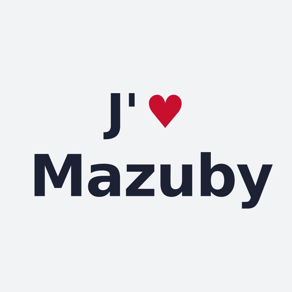 Poster personnalisé Mazuby — design « J'aime Mazuby » imprimé sur le poster