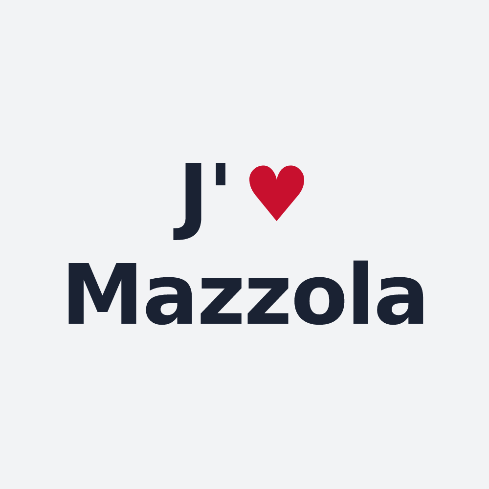 Poster personnalisé Mazzola — design « J'aime Mazzola » imprimé sur le poster