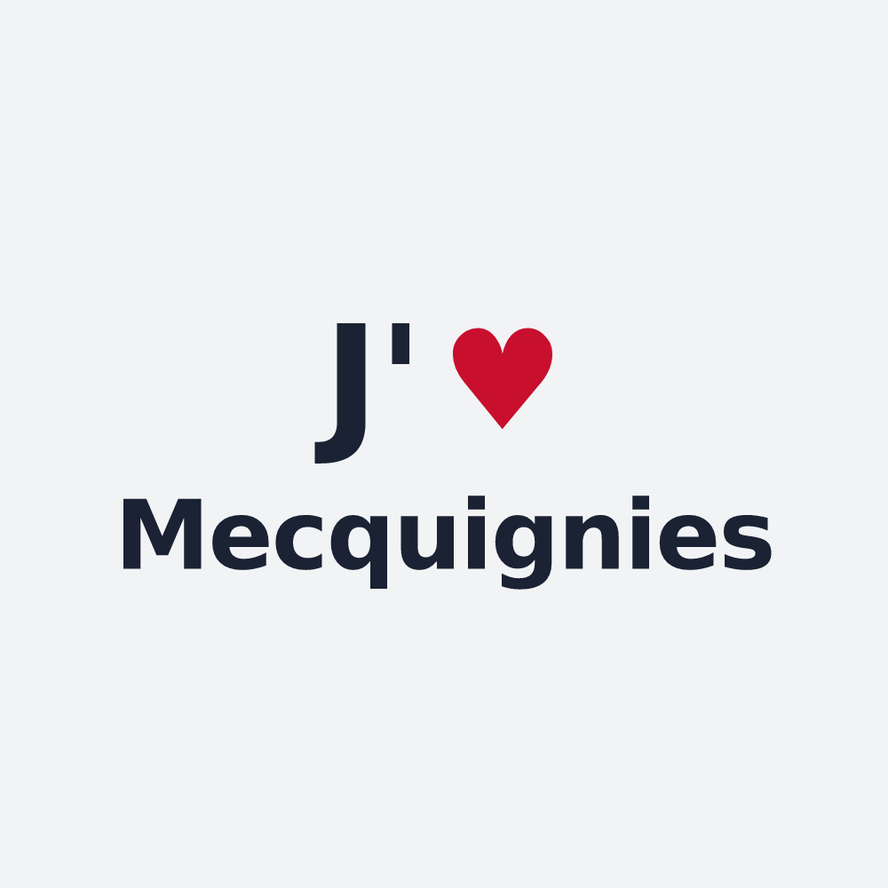 Poster personnalisé Mecquignies — design « J'aime Mecquignies » imprimé sur le poster