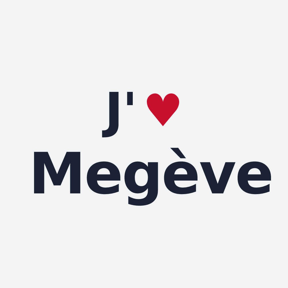 Poster personnalisé Megève — design « J'aime Megève » imprimé sur le poster