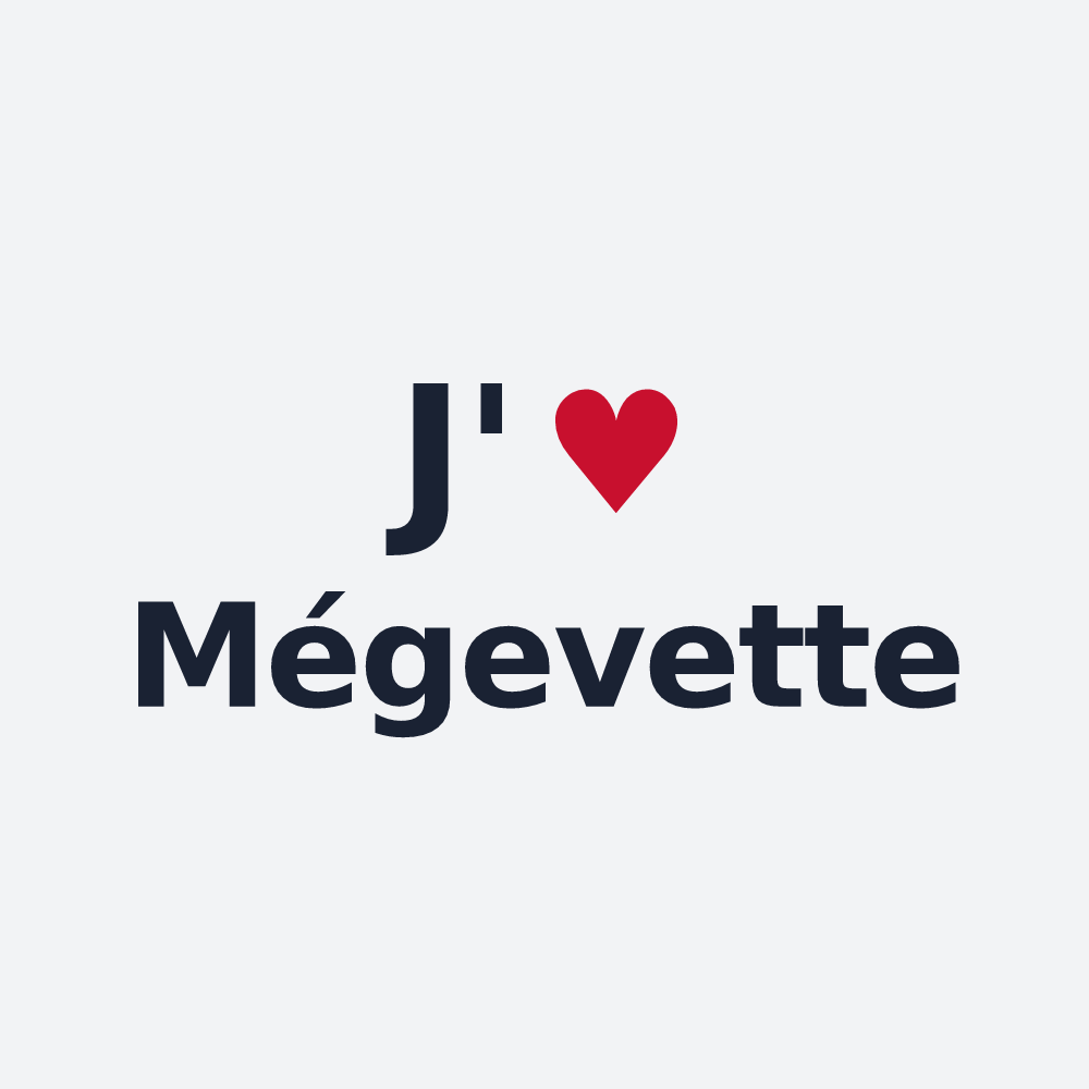 Poster personnalisé Mégevette — design « J'aime Mégevette » imprimé sur le poster