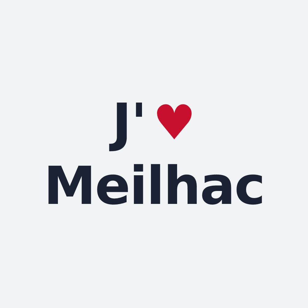Poster personnalisé Meilhac — design « J'aime Meilhac » imprimé sur le poster