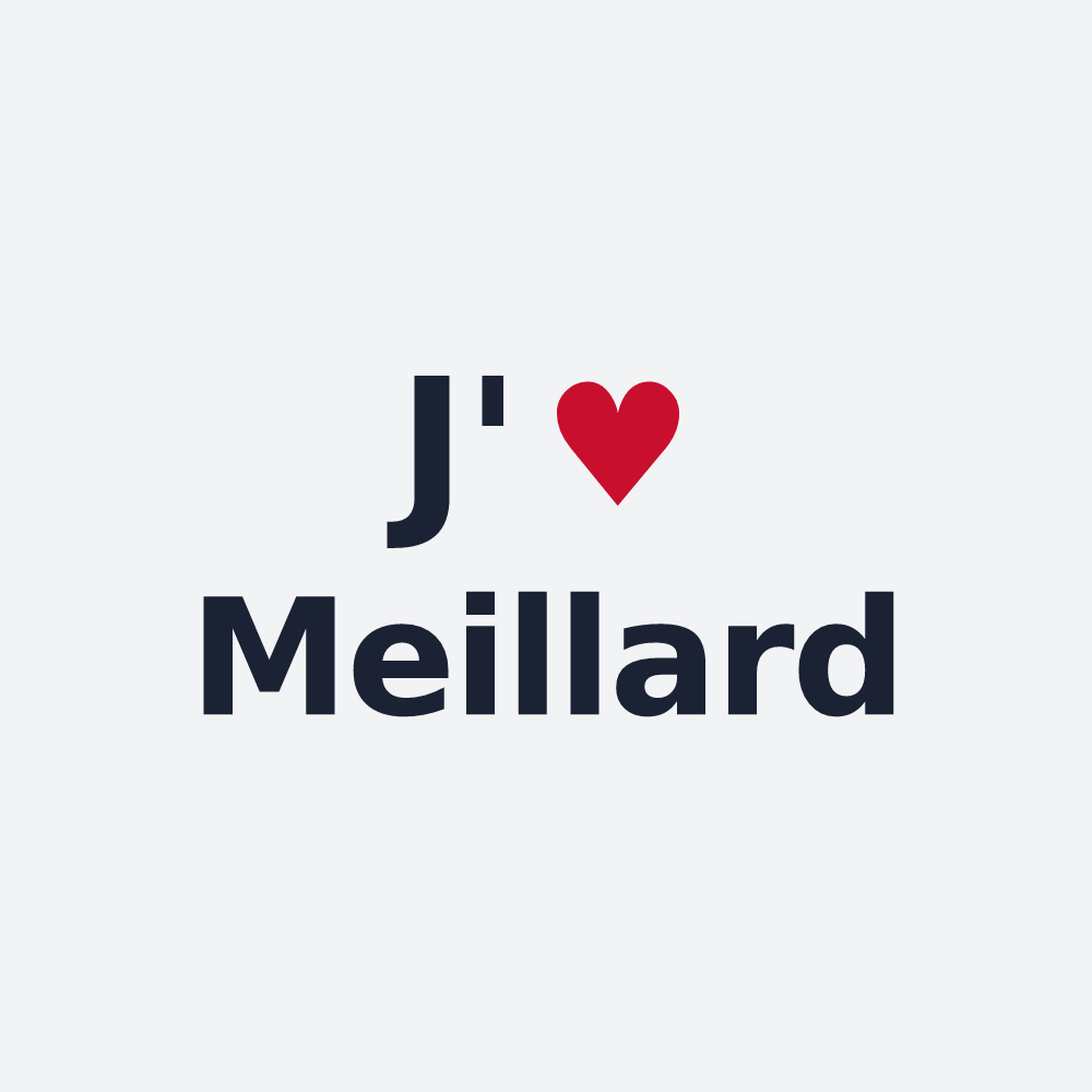 Poster personnalisé Meillard — design « J'aime Meillard » imprimé sur le poster