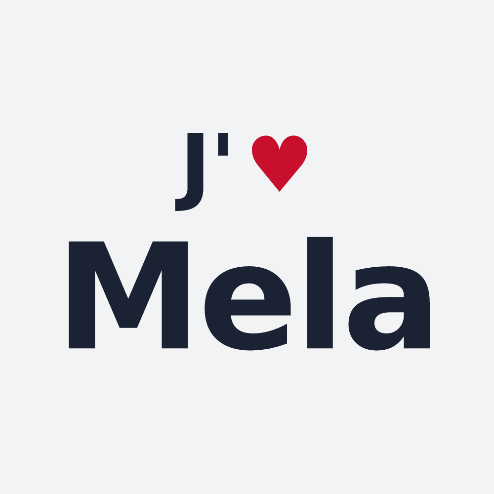 Poster personnalisé Mela — design J'aime Mela