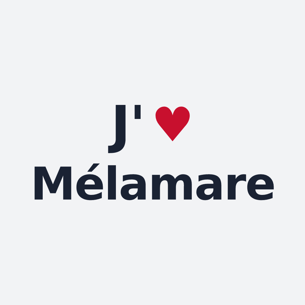 Poster personnalisé Mélamare — design « J'aime Mélamare » imprimé sur le poster