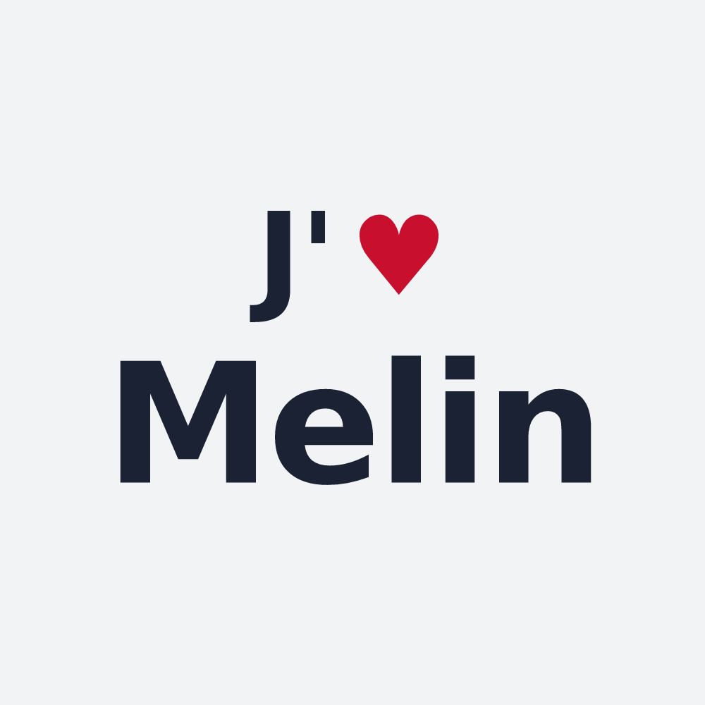 Poster personnalisé Melin — design « J'aime Melin » imprimé sur le poster