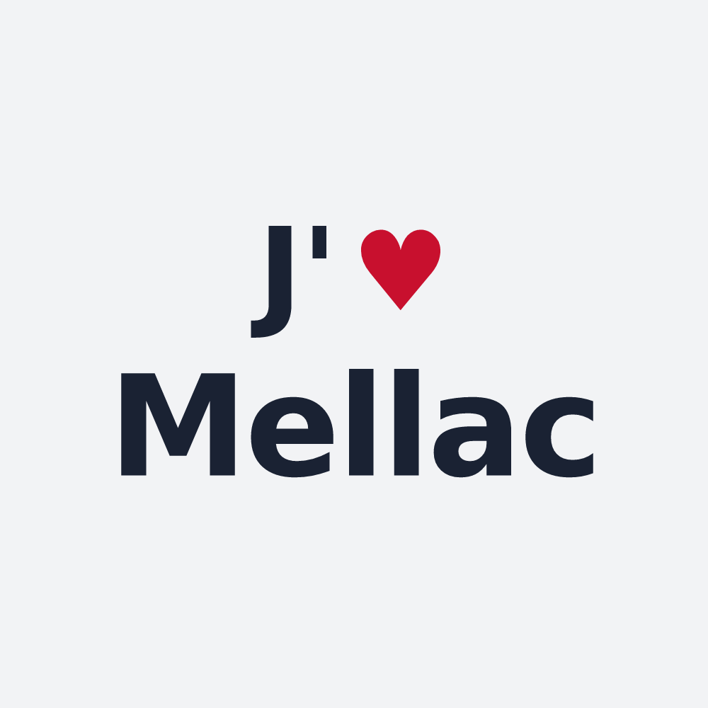 Poster personnalisé Mellac — design « J'aime Mellac » imprimé sur le poster