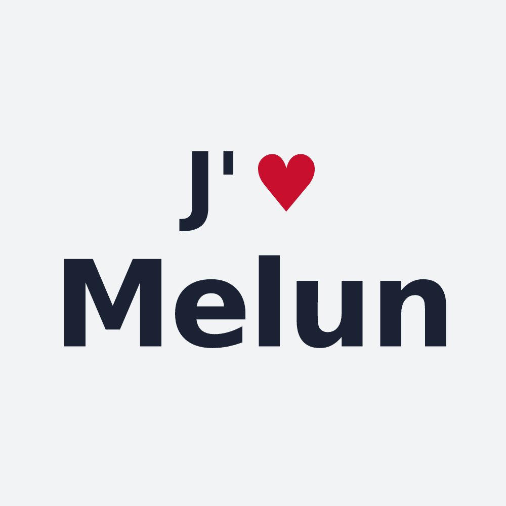 Poster personnalisé Melun — design « J'aime Melun » imprimé sur le poster