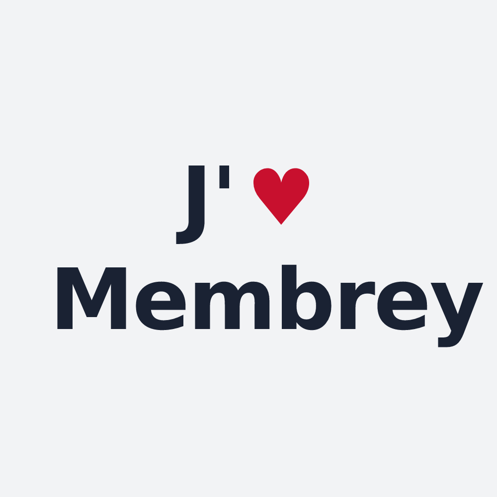 Poster personnalisé Membrey — design « J'aime Membrey » imprimé sur le poster