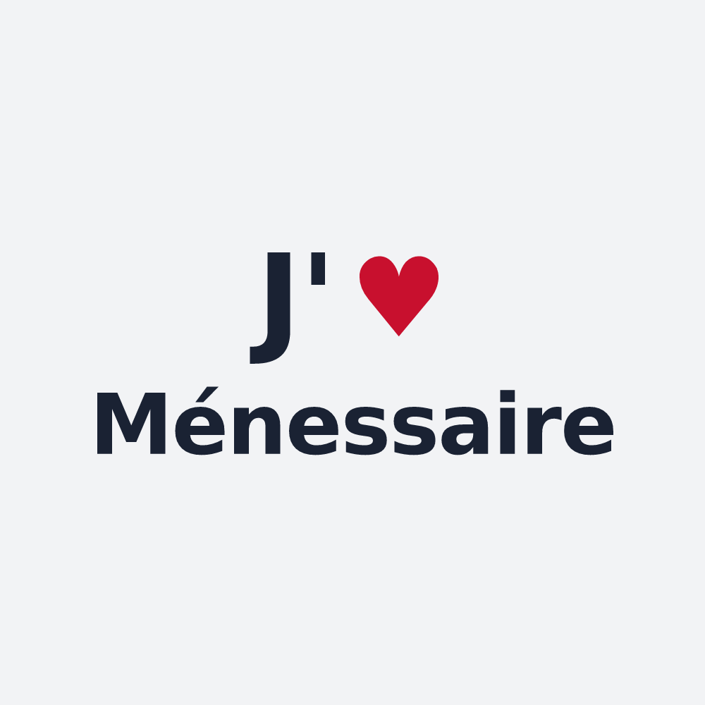 Poster personnalisé Ménessaire — design J'aime Ménessaire